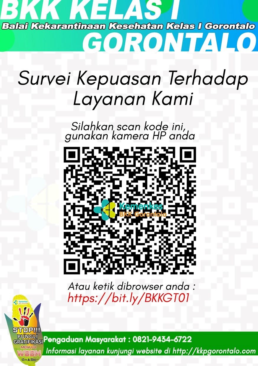 QR Code Survei Kepuasan Masyarakat (SKM) BKK Kelas I Gorontalo