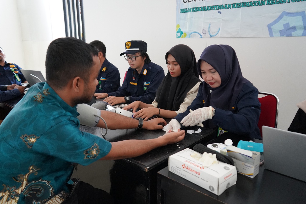 Jaga Kesehatan Stakeholder Bandara, BKK Gorontalo Lakukan Pemeriksaan Gratis